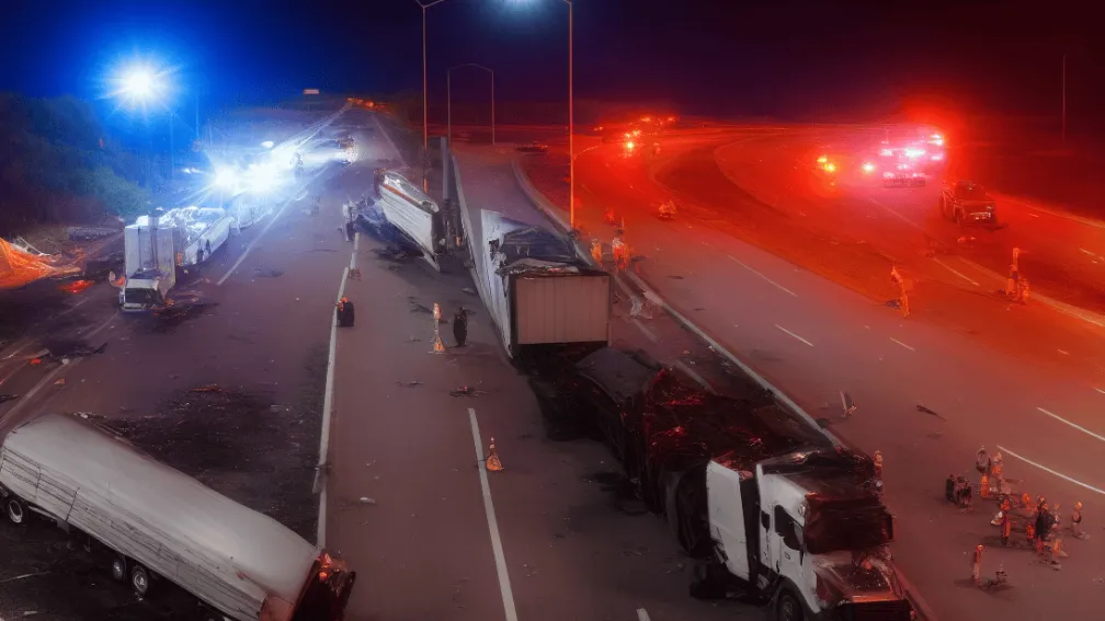 Accident pe A24: Autocamper se izbește de un transport agabaritic