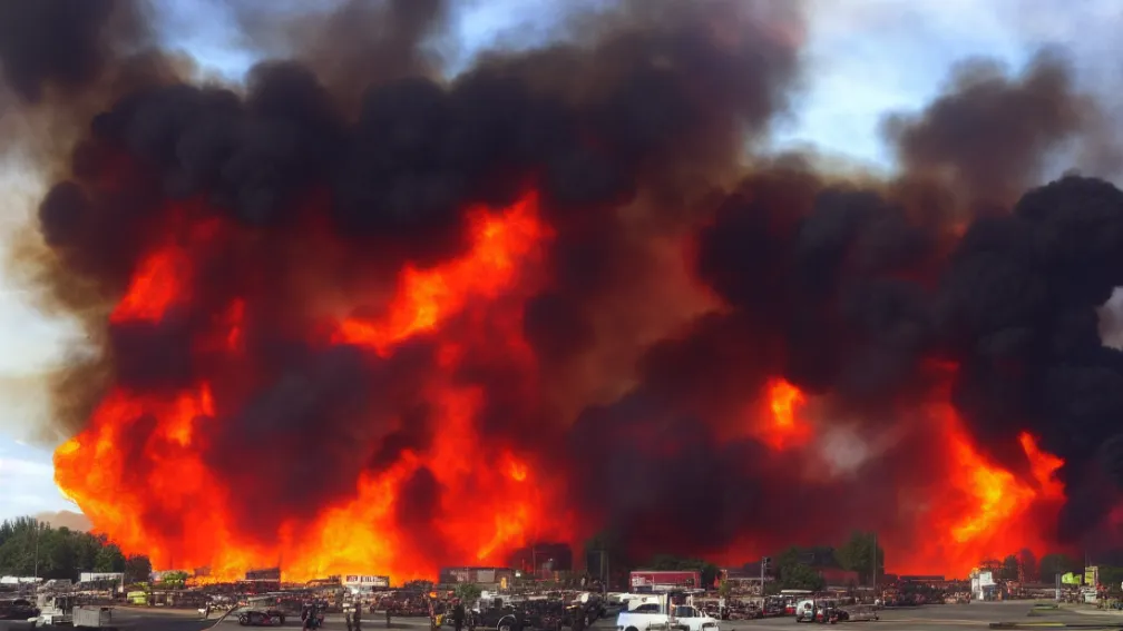 Incendiu Distruge un Magazin Lidl în Lengerich, Germania