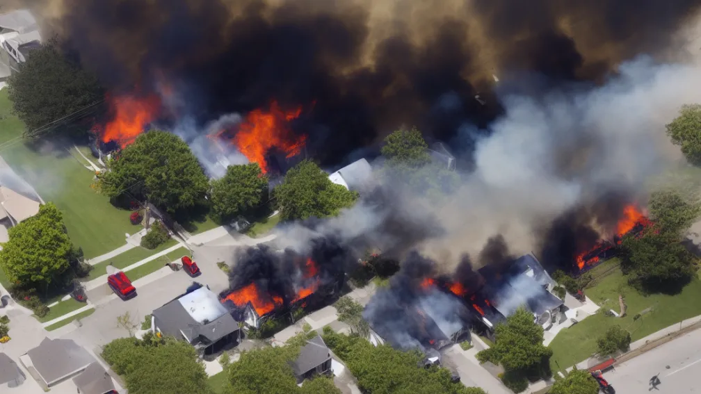 Incendiu în Großbottwar - Locatarii se salvează din casa cuprinsă de flăcări