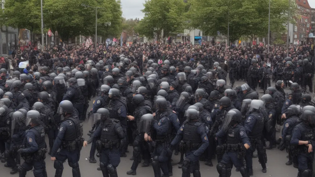 Primele ciocniri de 1 Mai – Autonomi de stânga încearcă să rupă barajul poliției