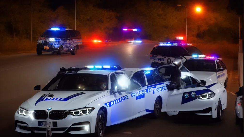 A3 lângă Passau - Poliția oprește un BMW furat din România