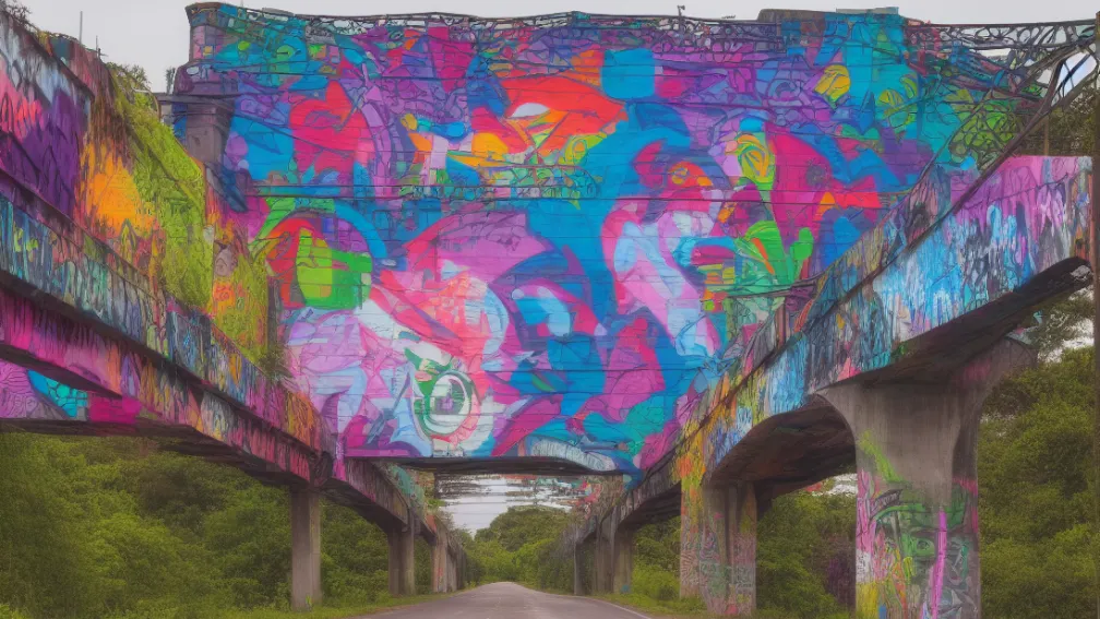 Act Vandalic la Großschönau: Graffiti pe un pod feroviar