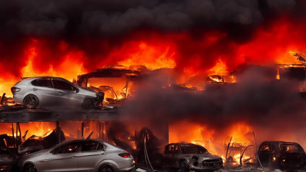 Incendiere într-o reprezentanță auto din Berlin - Incendiatorii au aprins 7 mașini