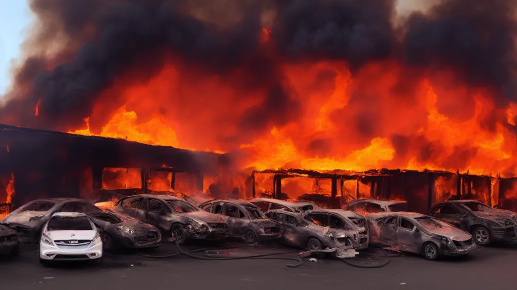 Incendiu la un dealer auto în Berlin: Șapte mașini au fost cuprinse de flăcări