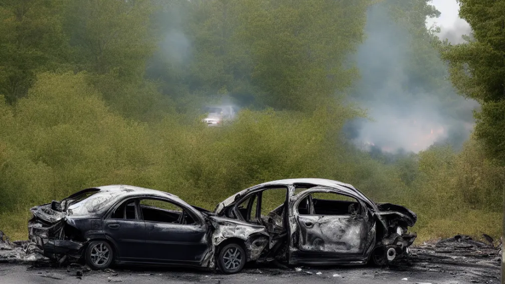 Șoferiță (64) moare într-un accident în Ebersburg, Skoda a luat foc