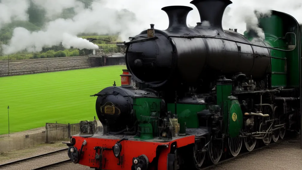 Locomotivă surprinzătoare traversează stadionul