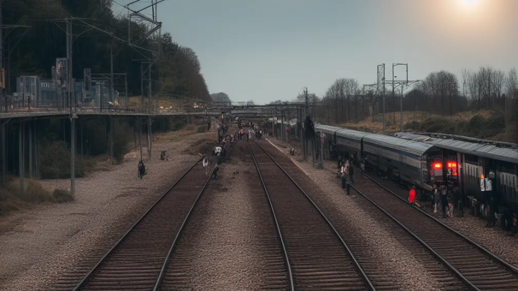 Halle (Saale) - Persoane care făceau selfie-uri au oprit un tren S-Bahn și au fugit
