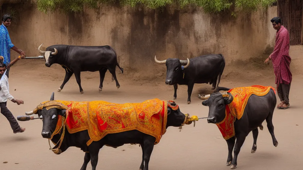 Bizar! Un taur «atacă» un scuter în India