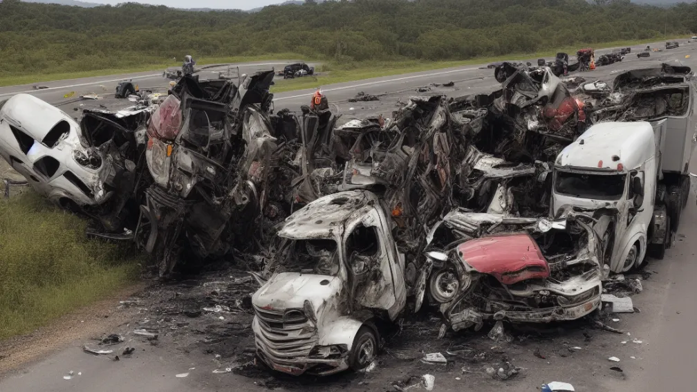 A38 închis complet spre Göttingen - 1 mort! Camion s-a izbit de autospeciala de semnalizare