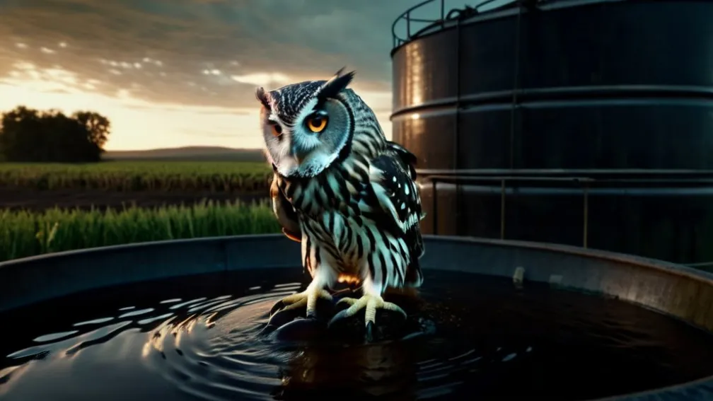 Pompierii au salvat o bufniță dintr-un bazin de dejecții în Germania: O operațiune inedită de salvare