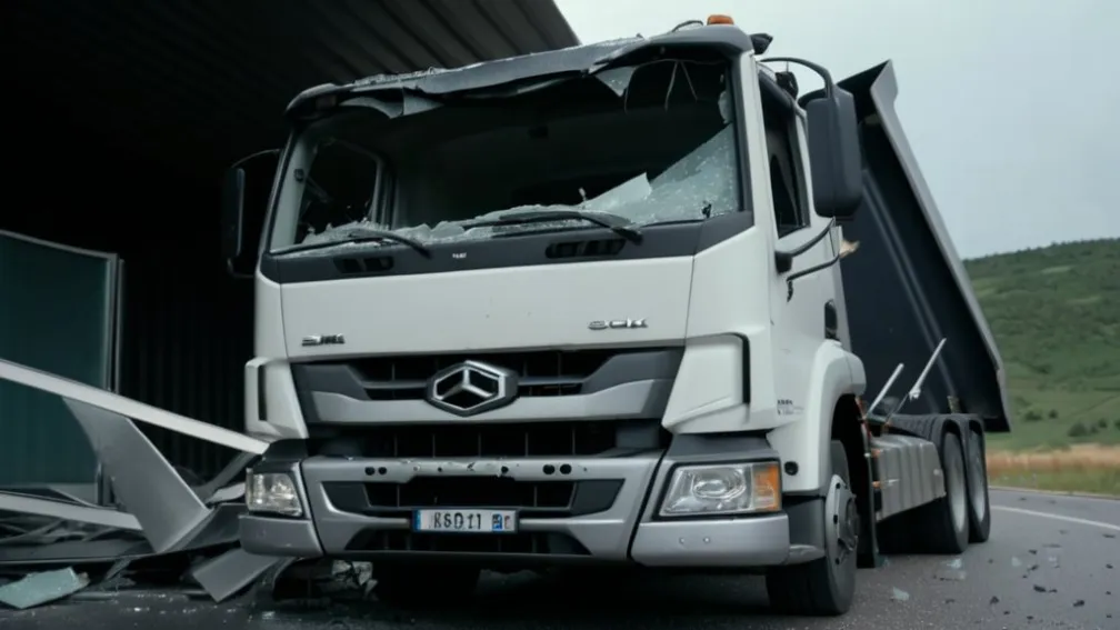 Șofer de camion implicat într-un accident pe A8 a atacat un polițist