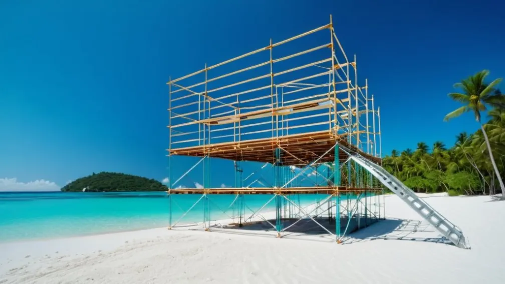 Construcție suspendată pe plaja Kelingking din Bali: Schela distruge peisajul paradisiac