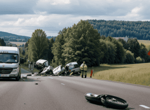 Accident grav în Germania: Motociclist rănit după coliziunea cu o furgonetă