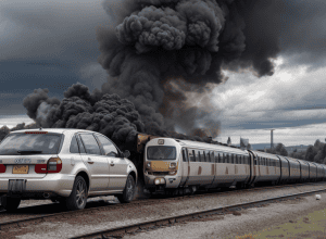 Tragedie în Germania: Șofer de 82 de ani a murit după ce mașina i-a fost lovită de tren la o trecere la nivel