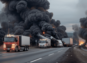 Incendiu devastator la un camion cu gunoi de grajd pe B243 în Germania: Drumul, blocat