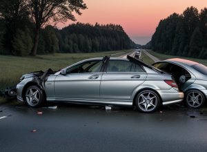 Accident în Germania: O șoferiță de 21 de ani s-a răsturnat cu un Mercedes, fiind sub influența alcoolului
