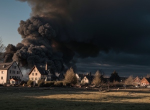 Explozie urmată de un incendiu devastator în Germania: O casă de locuit a ars complet, cinci persoane s-au salvat ca prin minune