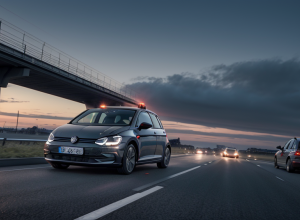 Urmărire cu Poliția în Germania: Pasagerii unui VW Golf au aruncat droguri și au fugit