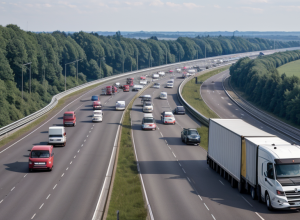 Ambuteiaj de 6 km pe autostrada A3 lângă Köln: O dubă s-a răsturnat, iar un camion s-a blocat