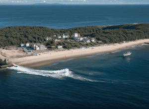 Incident maritim şocant: Cârmaciul a adormit, portcontainerul a intrat într-o grădină lângă casă