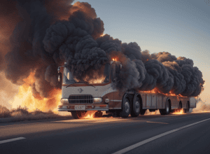 Incendiu pe autostrada A3 din Germania: O mașină a ars complet, șoferul a scăpat nevătămat