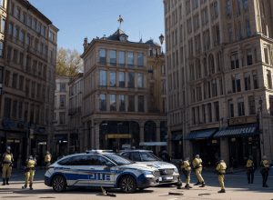 Bărbat cu topor, imobilizat de poliție lângă un centru comercial din Saarbrücken