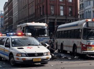 Accident grav în Berlin: Autoturism a lovit un autobuz, 10 copii printre răniți