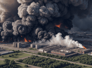 Incendiu major la Dresda: O hală a luat foc, degajare masivă de fum