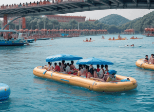 Scandal într-un parc acvatic din China: Vacanța s-a terminat cu bătaie din cauza lipsei de bărci