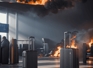 Incident pe Aeroportul Tallinn: O baterie externă a explodat în bagaj și a luat foc
