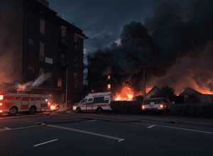 Incendiu în Güstrow: Acoperiș în flăcări, 13 locatari evacuați, inclusiv un copil spitalizat