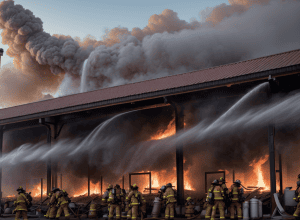 Incendiu la un magazin de bricolaj din Moers, Germania: Pompierii au oprit extinderea focului