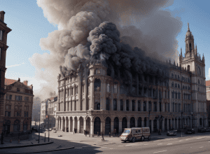 Incendiu la un acoperiș în Germania: Pagube de 100.000 de euro la o clădire în renovare