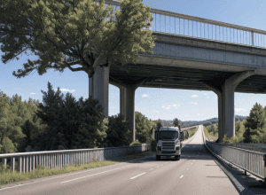 Șofer de TIR a avariat grav un pod și o zonă protejată în Duisburg, Germania, după ce a rămas blocat și a încercat o scurtătură