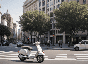 Șofer agresat cu pistol cu piper în trafic la Frankfurt de un scuterist Vespa