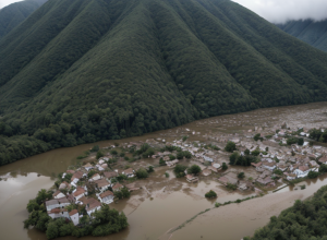 Sat elvețian înghițit de ape: Blatten, inundat complet după o alunecare de teren, 300 locuitori evacuați