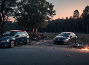 Tragedie rutieră în Germania: o persoană a ars de vie într-un VW Golf de 333 CP după ce a lovit un copac