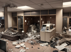 Explozie la un bancomat în Knittlingen: hoţii au fugit cu bani şi au cauzat pagube de 700.000 €