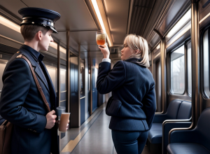 Actrița germană Anke Engelke lucrează temporar ca însoțitor de tren la Deutsche Bahn