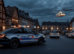 Poliția din Syke, Germania, a prins un hoț după o urmărire nocturnă cu elicopterul
