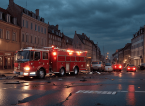 Germania: Autospecială de pompieri implicată într-un accident grav, o femeie rănită, pagube de peste 400.000 euro