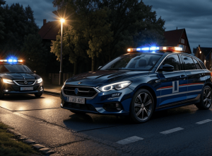 O șoferiță în vârstă a fugit de poliție în Germania, punând la îndoială autenticitatea lor, și a ajuns la spital
