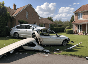 Accident cu model de planor în Germania: a lovit mașini și o casă