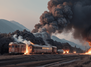 Accident grav în Austria: Un camion a lovit un tren, 16 răniți și incendiu puternic