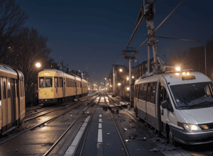 Accident la Berlin: Tramvai deraiat după coliziune cu o mașină, trei persoane rănite