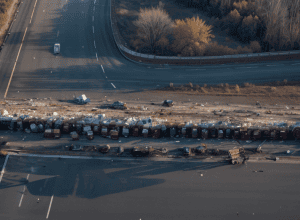 Autostrada A1 Germania, blocată: Accident între tiruri, băuturi proteice împrăștiate pe șosea