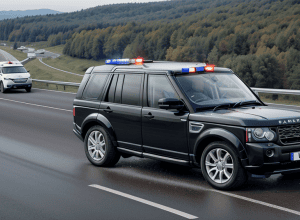 Accident grav în Germania pe autostrada A7: Land Rover răsturnat, doi răniți și un câine mort
