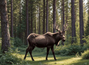 Întâlnire rară în Saxonia: O femeie din Germania a dat peste un elan în pădure