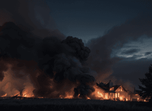 Incendiu devastator în Germania: Casă unifamilială distrusă în Weißenborn, un suspect reținut pentru incendiere