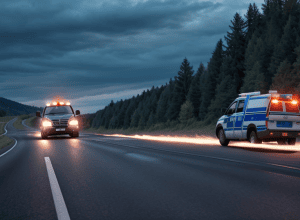 Urmărire nebună în Cehia: Motociclistul fugar fără permis a pierdut cârnații la 170 km/h